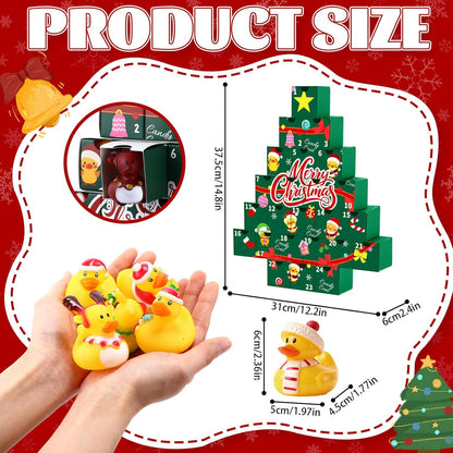Sotiff Christmas Rubber Duck Bath Set - 24 Pcs Advent Calendar Surprise Gifts | Yellow-Green