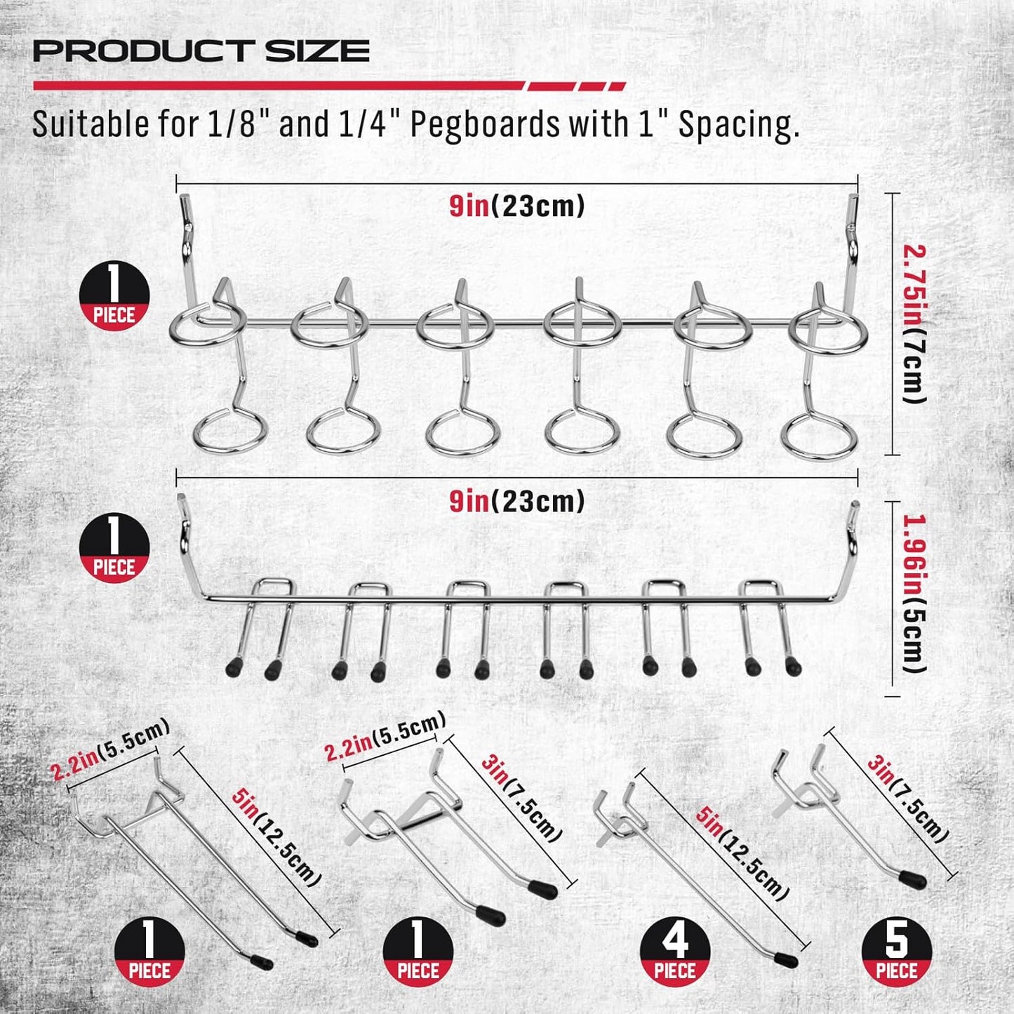 Ultimate 121-Piece Pegboard Hooks Set - Durable Metal Organizer Accessories for Tools & Bins