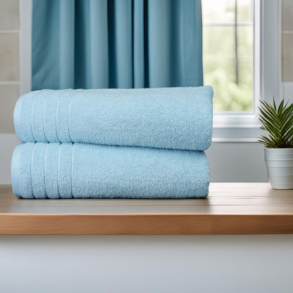 Tens Towels Pack of 4 Extra Large Bath Towels 30 x 60 Inches, 100% Cotton, Larger & Lighter Weight, Quicker to Dry, Super Soft and Absorbent, Perfect for Bathroom, Sky Blue