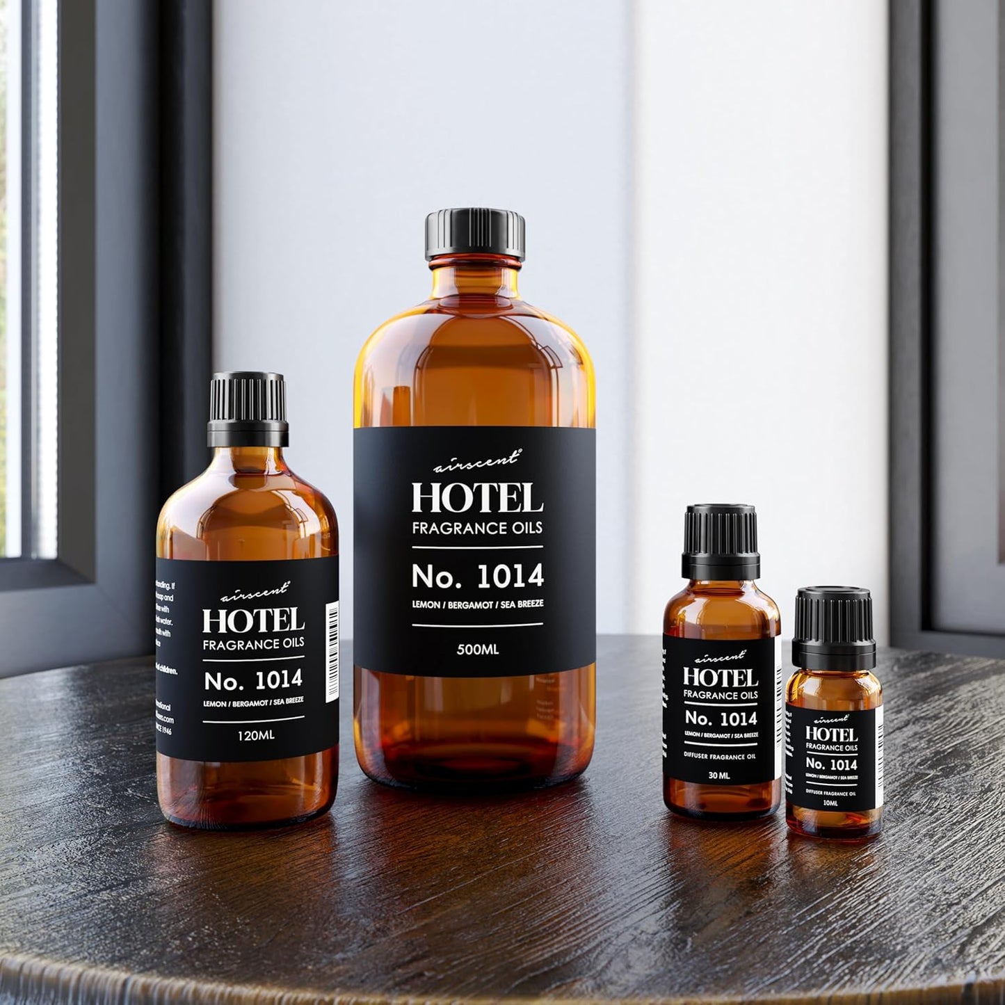 AirScent Hotel Diffuser Oil No. 1014 - Iconic Coastal Blend with Lemon Bergamot & Sea Breeze - 120 mL for Ultrasonic & Waterless Diffusers