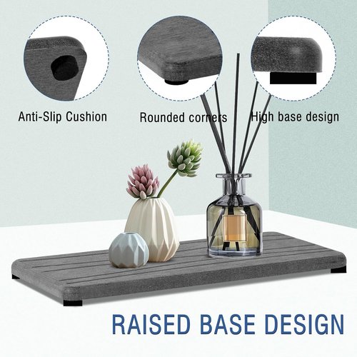 Diatomite Coasters by Skiennix - Fast Drying Water Absorbing Stone Tray Set | 2PCS for Kitchen & Bathroom
