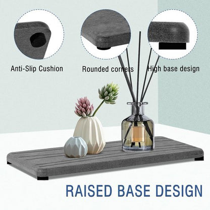 Diatomite Coasters by Skiennix - Fast Drying Water Absorbing Stone Tray Set | 2PCS for Kitchen & Bathroom