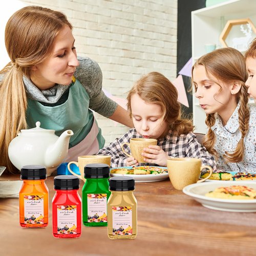 100 Pcs 4 oz Plastic Juice Shot Bottles with Caps, Clear Ginger Shots Bottles with Lids, Small Bottles for Liquids, 4 oz Plastic Reusable Leak Proof Mini Containers for Juice,Milk,Ginger,Whiskey,Water