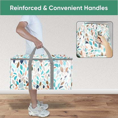BALEINE 6-Pack Oversized Moving Bags - Heavy-Duty Storage Totes with Reinforced Handles (Mosaic)
