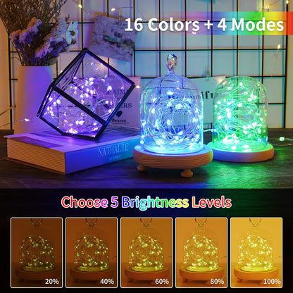 StarryEver Fairy Lights - 33ft 100LED Color Changing String Lights | Battery Operated, Waterproof, Remote Timer