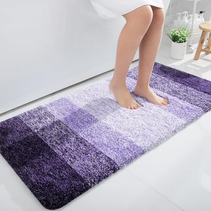 OLANLY Bathroom Runner Rug - Extra Soft Microfiber Mat, Quick Dry & Washable | 44x24, Violet