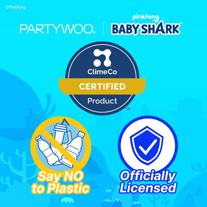 PartyWoo Baby Shark Blue Happy Birthday Banner - 16 Inch Mylar Foil Letter Balloons for Kids