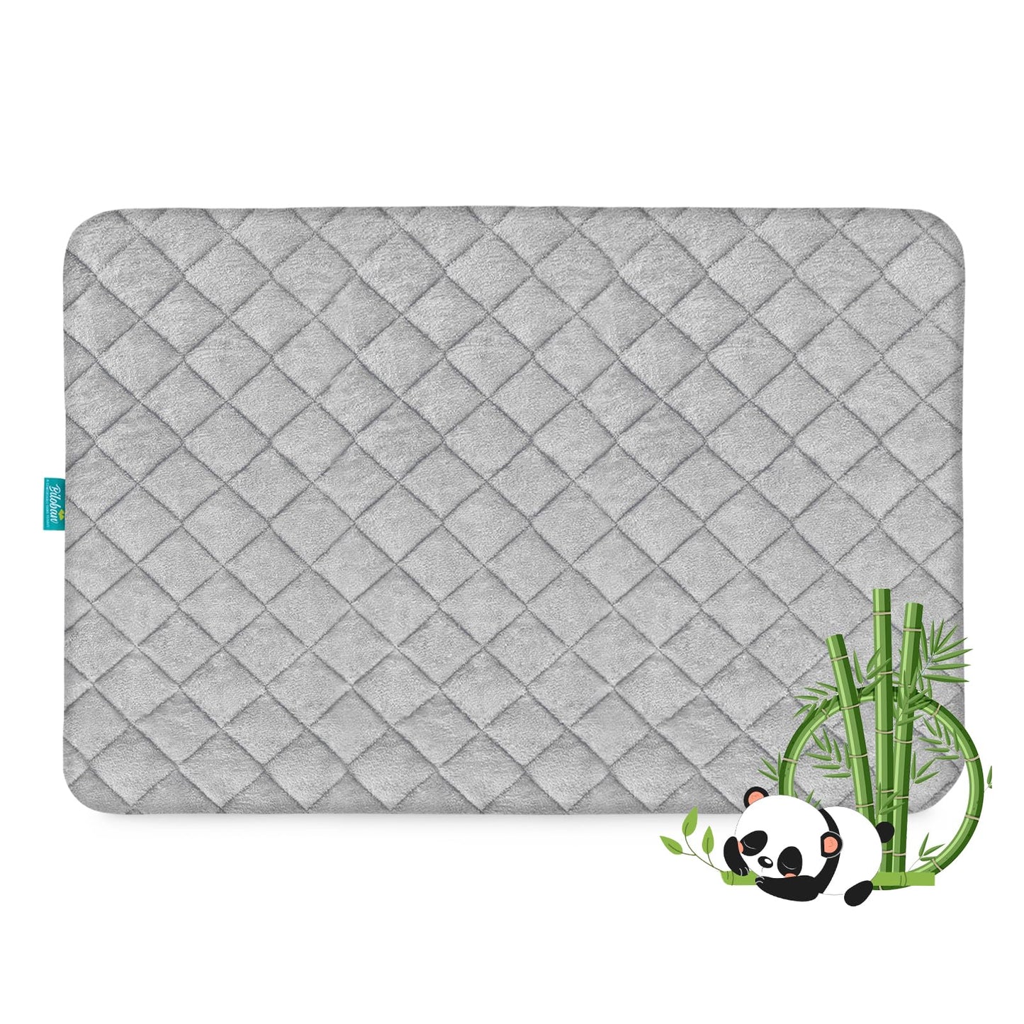Waterproof Crib Mattress Protector Pad Cover, Crib Mattress Protector Sheets Fitted, Viscose Terry Surface, Ultra Soft and Skin-Friendly, Washer & Dryer Friendly, Grey