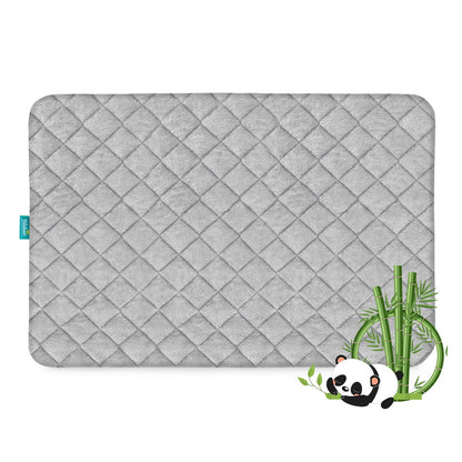 Waterproof Crib Mattress Protector Pad Cover, Crib Mattress Protector Sheets Fitted, Viscose Terry Surface, Ultra Soft and Skin-Friendly, Washer & Dryer Friendly, Grey