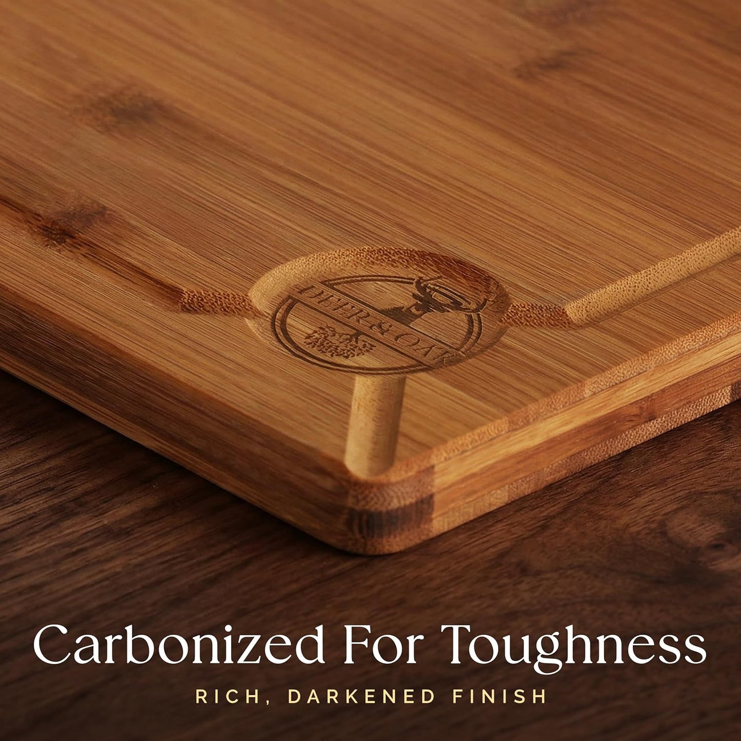 Skiennix 3-Piece Bamboo Cutting Board Set - Eco-Friendly, Pre-Oiled & Non-Toxic | Perfect for Kitchen Use