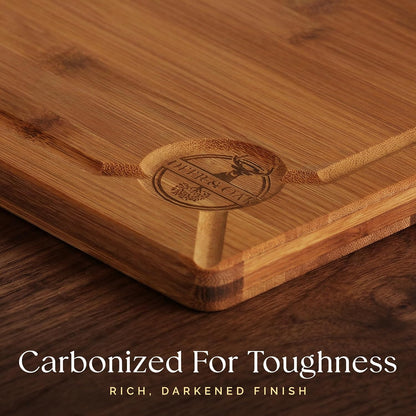 Skiennix 3-Piece Bamboo Cutting Board Set - Eco-Friendly, Pre-Oiled & Non-Toxic | Perfect for Kitchen Use