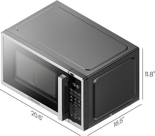 Chefman Microwave Oven - 1.1 Cu. Ft. Digital Stainless Steel | 1000 Watts, 6 Auto Menus, Eco Mode, Child Safety Lock