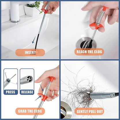 Skiennix Drain Clog Remover Tool Set - 9 Pack Hair Catcher & Cleaning Brushes for Toilets, Sinks, Tubs