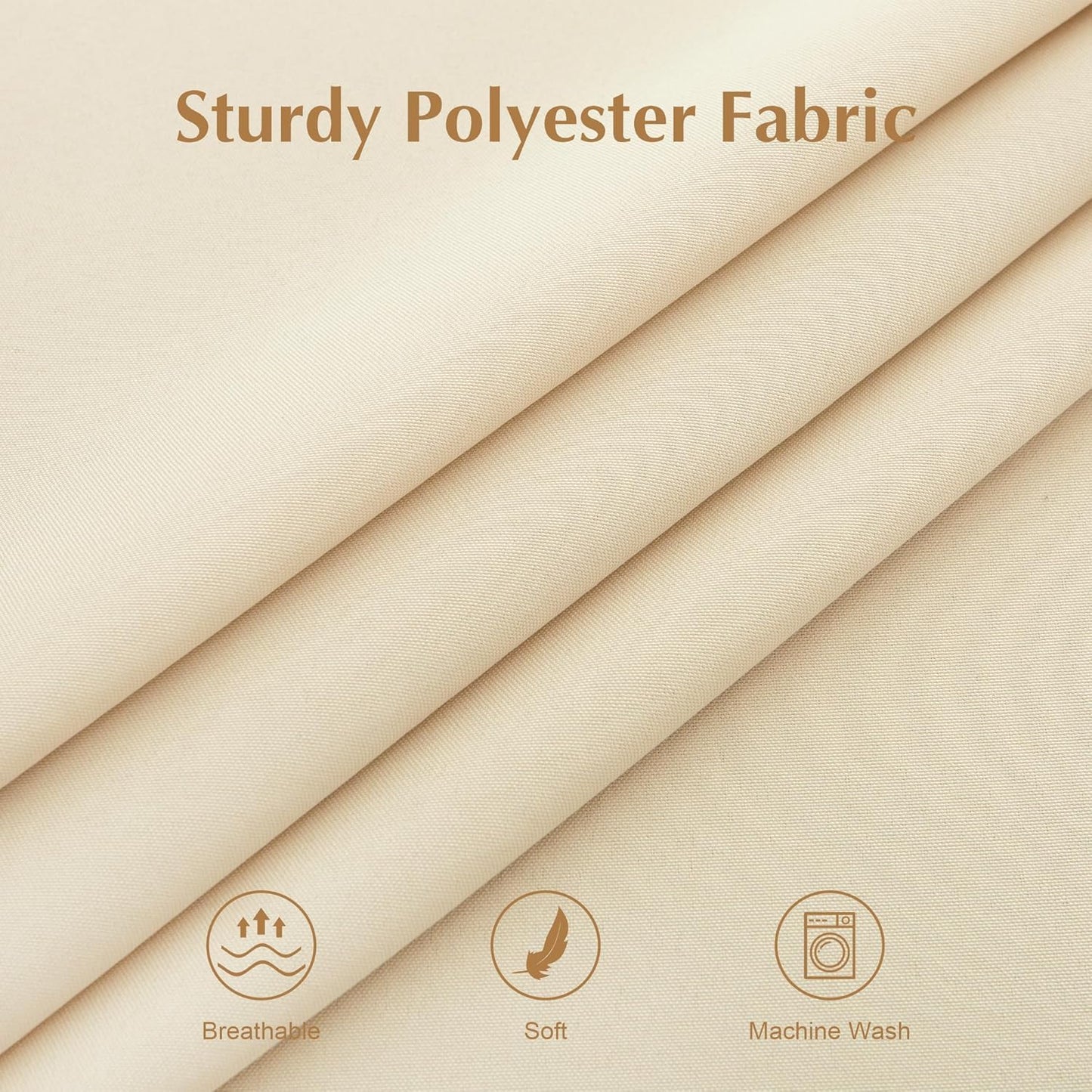 Skiennix Small Square Tablecloth - 36x36 Inch Beige Washable Polyester for Indoor/Outdoor Use