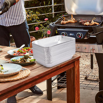 Weber - 20 Pack Compatible Drip Pans for Spirit, Q, Genesis Grills | Disposable Aluminum Foil Grease Trays 6 x 1.4 x 8.6 Inches