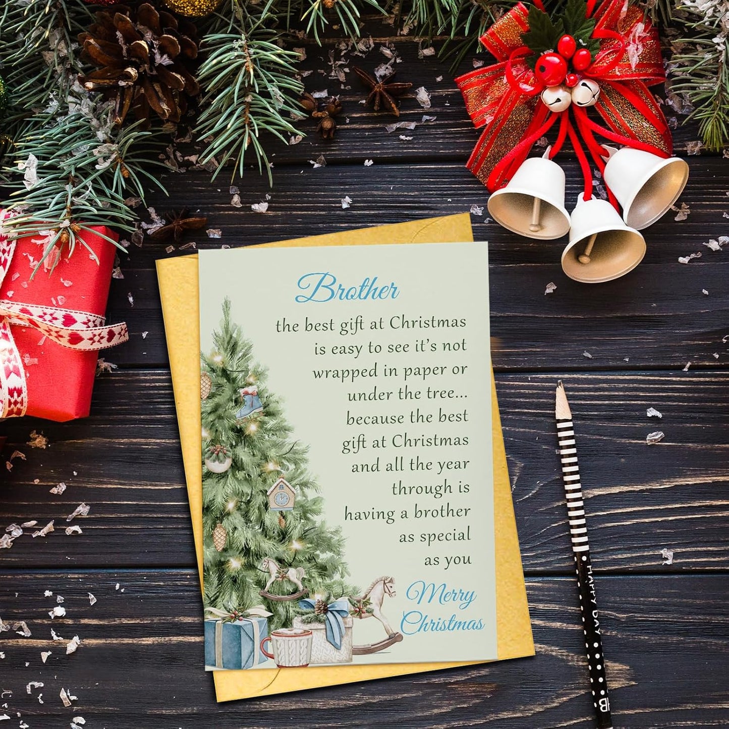 Regine Switzerland Funny Christmas Card for Brother - Heartfelt Xmas Gift from Sister | Sweet Holiday Message