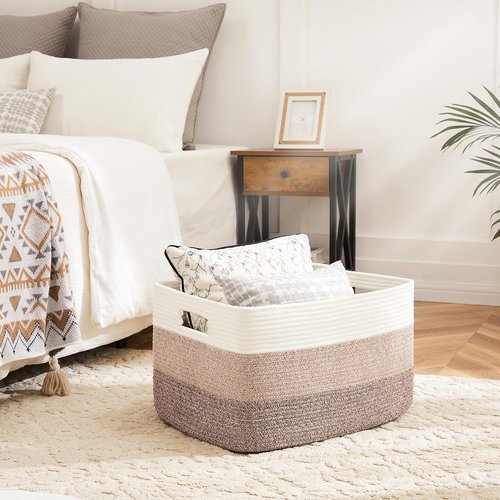 Artfeel Woven Storage Basket - 65L Rectangle Laundry Basket for Blankets, Toys & Magazines | Nursery & Living Room