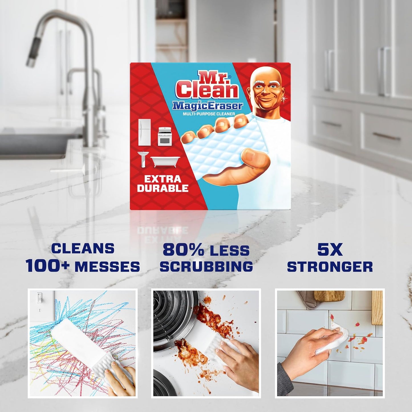 Mr. Clean Magic Eraser Sponge - All-Purpose Cleaning Pads for Walls, Sneakers & More | 10 Count