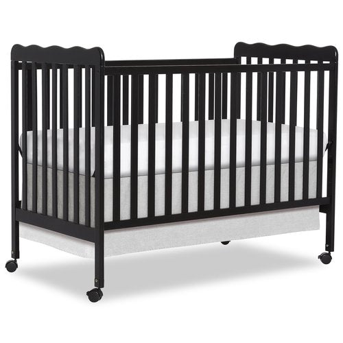 Dream On Me Carson Classic 3-in-1 Convertible Full-Size Baby Crib in Black, GreenGuard Gold & BSA, 4 Mattress Heights, Converts to Day & Toddler Bed, Locking Wheels, Classic Nursery Design