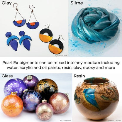 Jacquard Pearl Ex Pigment Powder 0.5 oz Scarlet - Loose Mica Powder for Epoxy Resin, Watercolors, Calligraphy Ink & Clay - Epoxy Pigment Powder - Epoxy Resin Color