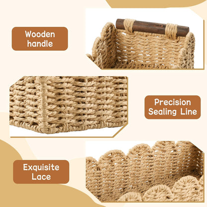 Regine Switzerland Toilet Paper Storage Basket - Stylish Wicker Organizer for Bathroom, Kitchen & Nursery - Beige