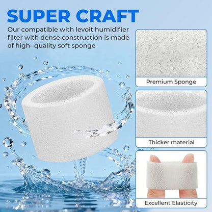 Funmit 30-Pack Humidifier Replacement Filters - Compatible with LEVOIT Classic160, Dual150, Dual200S, Classic300(S), LV600S, OasisMist 450S, Superior6000S Series