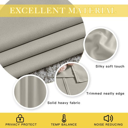 NICETOWN Natural Doorway Curtains 78 inches Long for Bedroom, Grommet Window Treatment Thermal Insulated Privacy Blackout Curtains & Drapes for Living Room, Set of 2, W52 x L78