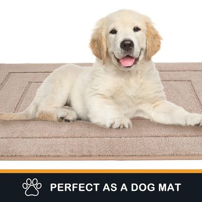 PURRUGS Dirt Trapping Door Mat 20" x 31.5", Non-Slip/Skid Machine Washable Entryway Rug, Dog Doormat, Super Absorbent Welcome Mat for Muddy Wet Shoes and Paws, Beige