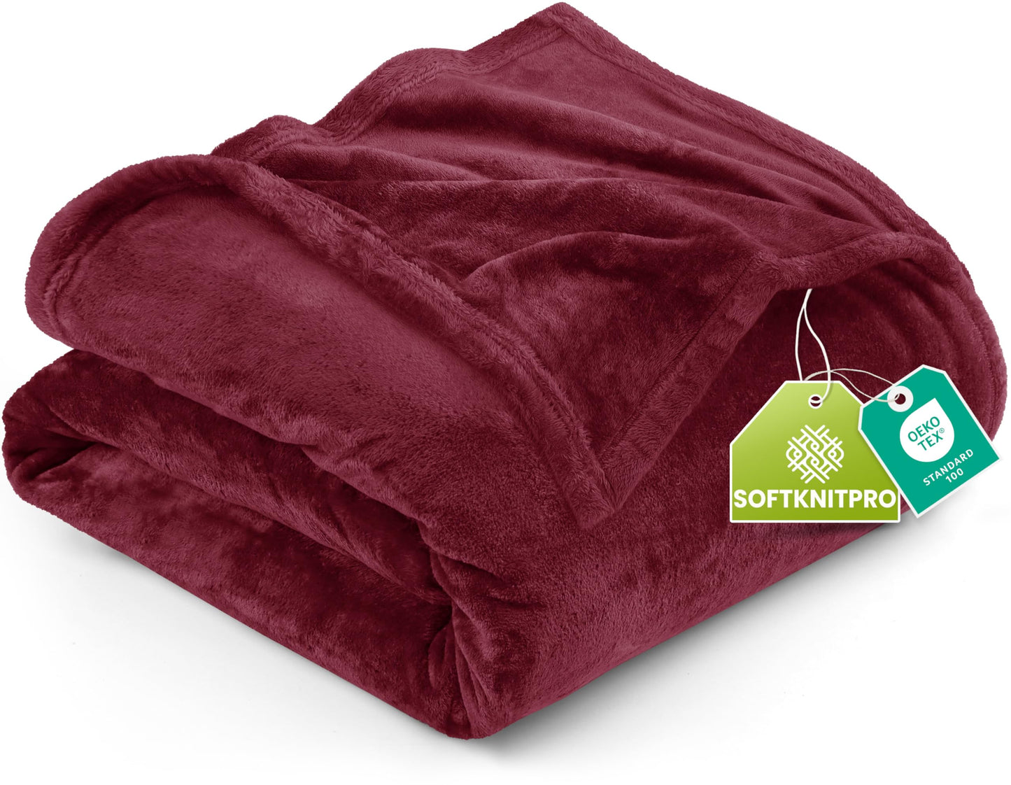 Utopia Bedding Fleece Blanket King Size Burgundy 300GSM Luxury Anti-Static Fuzzy Soft Microfiber Bed Blanket (90x102 Inch)