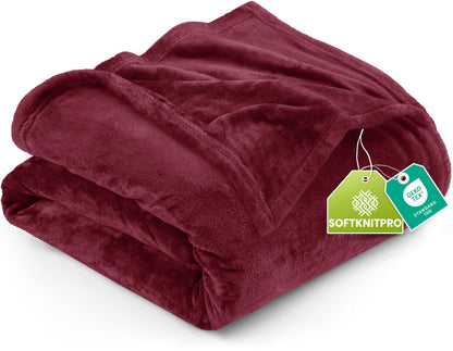 Utopia Bedding Fleece Blanket King Size Burgundy 300GSM Luxury Anti-Static Fuzzy Soft Microfiber Bed Blanket (90x102 Inch)