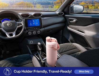 POWCAN 26 oz Insulated Water Bottle - 2-in-1 Straw & Spout Lid, Leak-Proof Design | Perfect for Sports & Travel (Coastline)