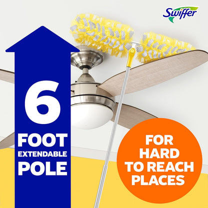 Swiffer Duster Kit - Heavy Duty Starter Kit with 8 Refills & 6 ft Extendable Handle