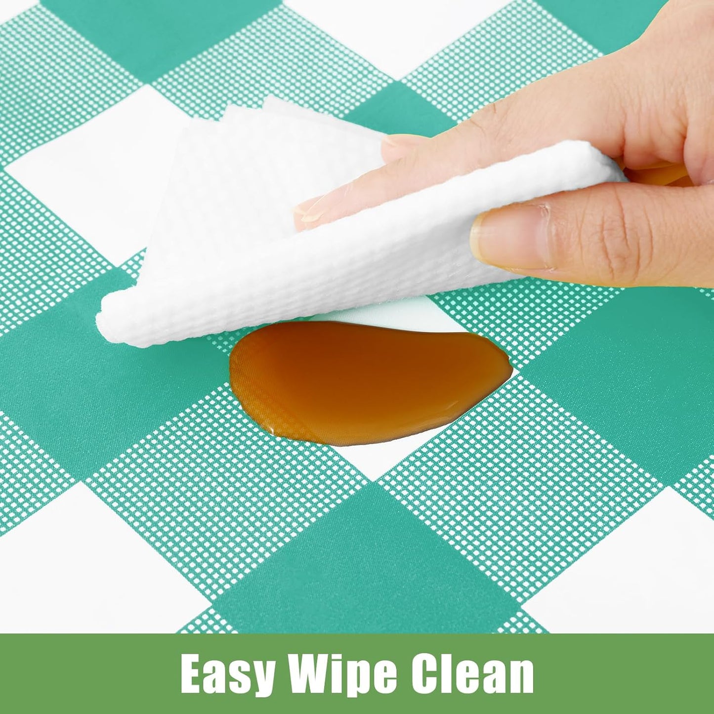 Smiry Teal Gingham Disposable Tablecloths - 3 Pack Heavy Duty Waterproof 54" x 108" Covers for Parties