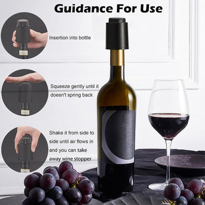 2pcs Vacuum Wine Stoppers for Wine Bottles,Vacuum Extruded Wine Bottle Stopper with Time Scale Reminder