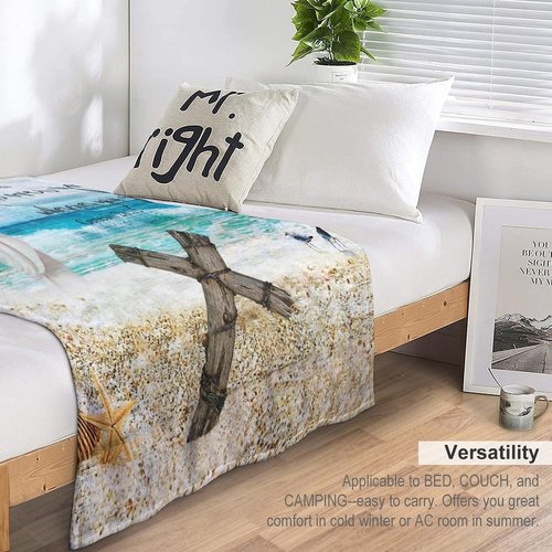 Christian Jesus Blanket Christian Gifts for Women & Men Religious Cross Throw Blanket Jesus Blanket for Kids Adults Soft Warm Cozy Fleece Blanket for Couch Sofa Bed 50"x60"