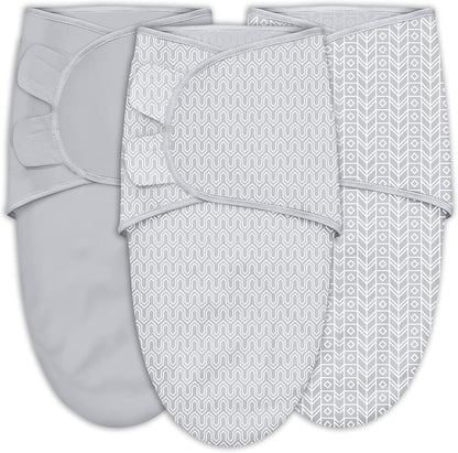 Sweet Dolphin Baby Swaddle Sleep Sacks - Soft Cotton Ergonomic Wrap for Newborns, 0-3 Months, Grey