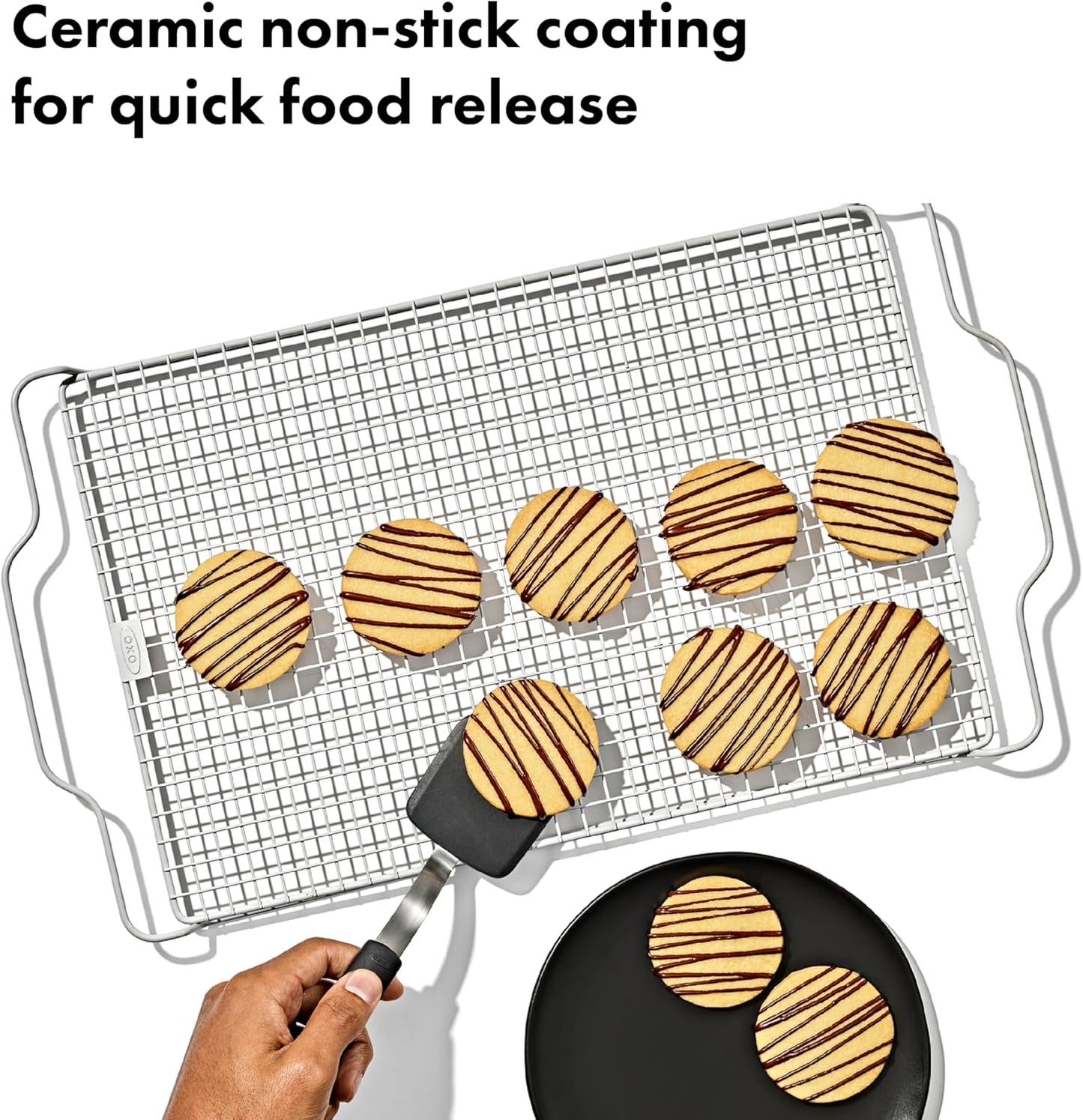 OXO Good Grips Non-Stick Pro Ceramic Coated Baking Rack - Versatile Cooling Rack for Perfect Baked Goods
