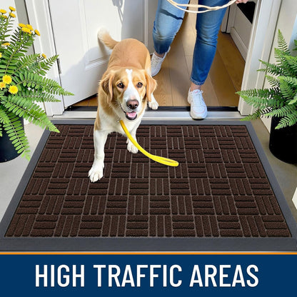 OLANLY Heavy-Duty Front Door Mat - Absorbent, Non-Slip, Stain & Fade Resistant | 29.5x17, Brown