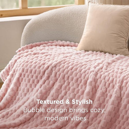 Bedsure Pink Throw Blanket - 350GSM Fluffy Plush Fleece for Cozy Home Decor | 50x60 Inches