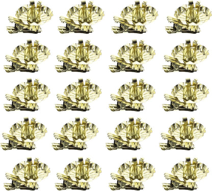 Skiennix Gold Flower-Shaped Candle Holders - 20PCS Clip-On Design for Christmas & Special Occasions