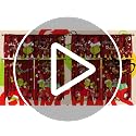 Christmas Curtain Valances Set - Red, 3-Piece Holiday Kitchen Window Decor