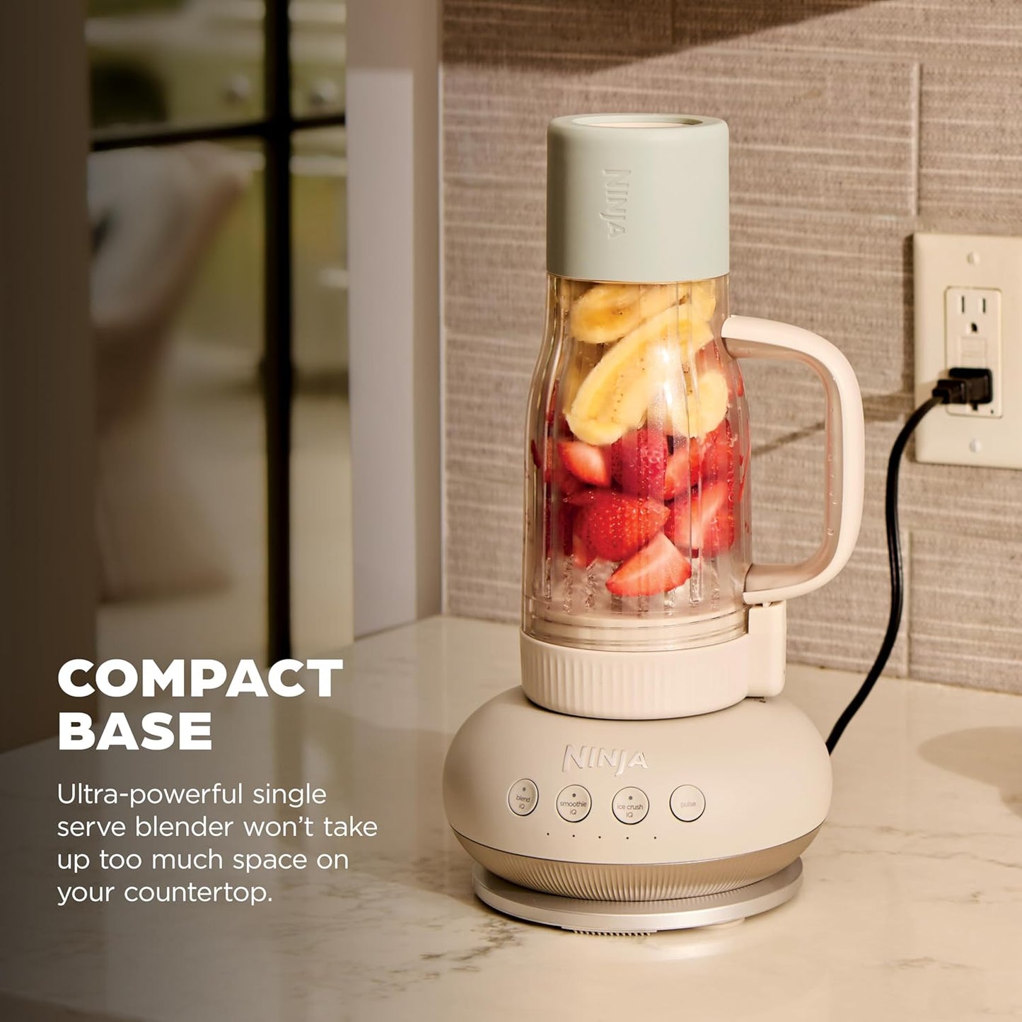 Ninja Blendboss™ Personal Blender - Smoothies & Frozen Drinks | 26oz Travel Tumbler with Leak-Proof Lid & Auto-iQ Technology | Stone Mint