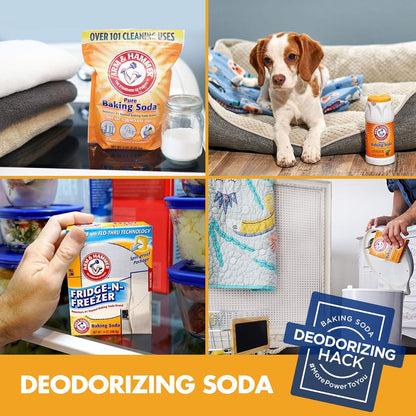 Arm & Hammer Baking Soda Odor Absorber - Fridge & Freezer Freshness | 14 oz, Pack of 12