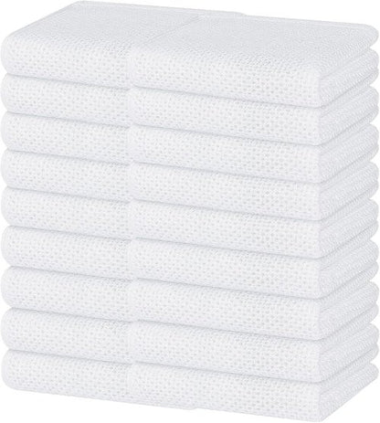 Homaxy Kitchen Dish Towels - Ultra Soft 100% Cotton Waffle Weave | Quick Drying, 13 x 28 Inches, 18-Pack, White