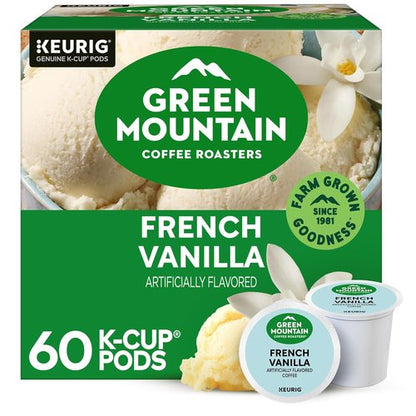 Green Mountain Coffee Roasters French Vanilla K-Cup Pods - Light Roast Coffee, 60 Count (6 Packs of 10)