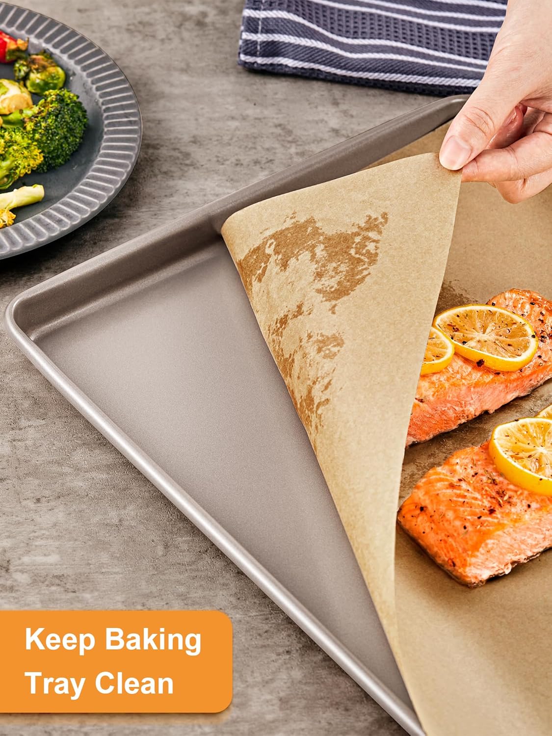 SMARTAKE Parchment Paper Sheets - 120 Pre-Cut Non-Stick Baking Sheets, 8x12 Inch, Unbleached Natural Wood Pulp