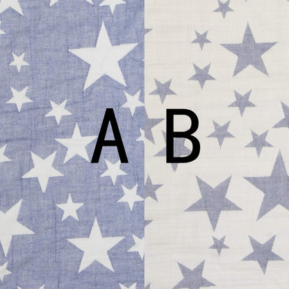 NTBAY Oversized Muslin Cotton Toddler Blanket - Super Soft Reversible Nursery Blanket, 45x60 Inches, Blue/White Star