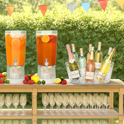 Lifewit 11.5L Ice Bucket for Parties 2 Pcs, Large Portable Drink Bucket for Cocktail Bar, Champagne Cooler for Beverage/Wine/Beer, Mimosa Bar Supplies Chiller Tub with Scoop 38 x18x20 cm/15x7x8 inches