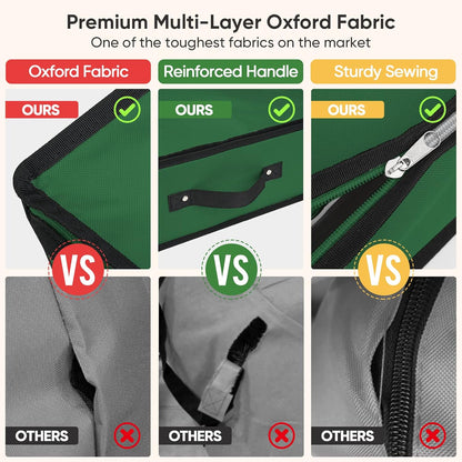 BALEINE Gift Wrap Storage Organizer - 40" Durable 600D Oxford Fabric Bag with Flexible Partitions | Green