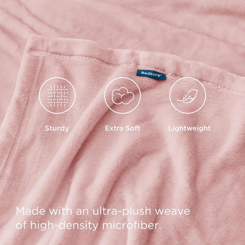 Bedsure GentleSoft King Size Pink Fleece Blanket - Soft, Lightweight, Plush Microfiber, 108x90 Inches
